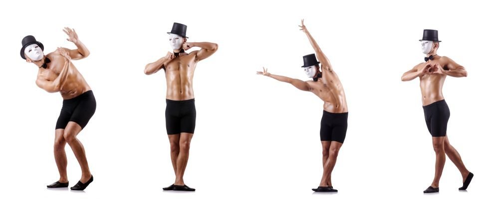 Muscular Mime In The Nude Isolated On A White Background Picture And Hd Photos Free Download