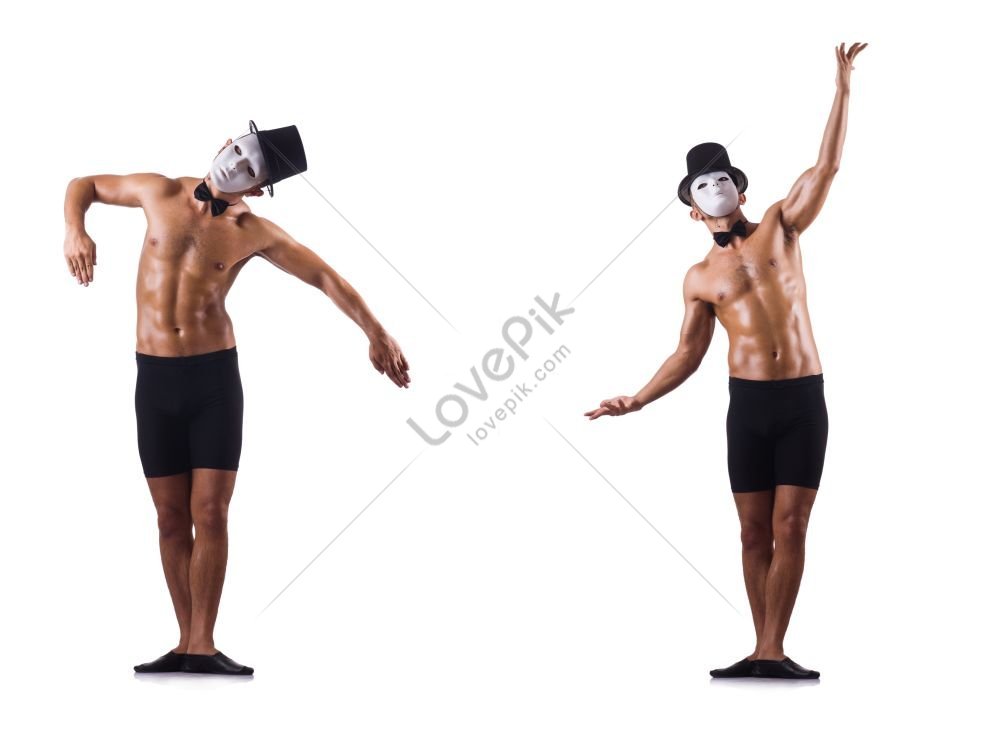 Muscular Mime In The Nude Isolated On A White Background Picture And Hd Photos Free Download