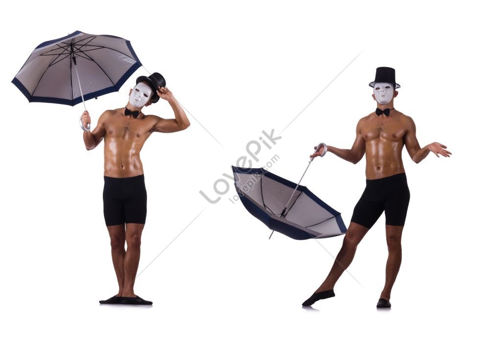 Muscular Mime In The Nude Isolated On A White Background Picture And Hd Photos Free Download