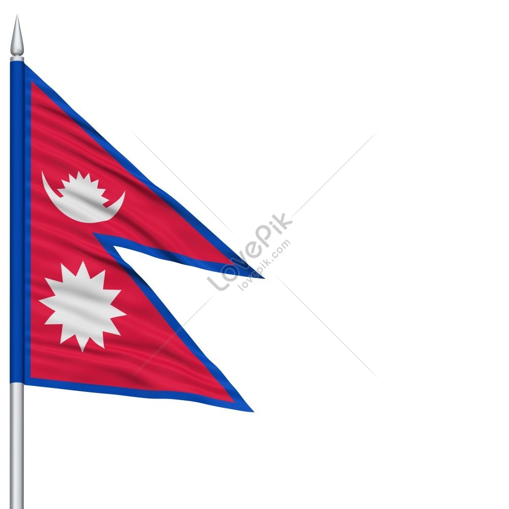 Nepal Flag Flying On A Flagpole Picture And HD Photos | Free Download ...