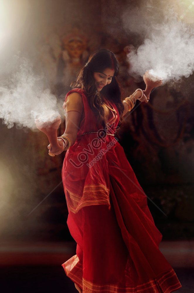 Bengali Married Women Doing Dhunuchi Dance For Durga Puja Celebration ...