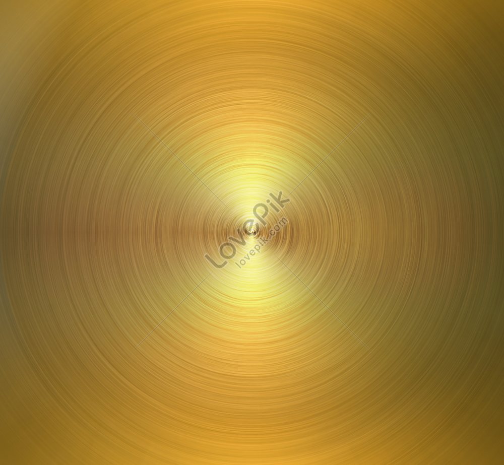 Circular Brushed Metal Texture With Shiny Gold Abstract Background ...