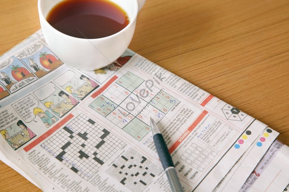 Coffee And Newspaper Crossword Puzzle Picture Picture And HD Photos