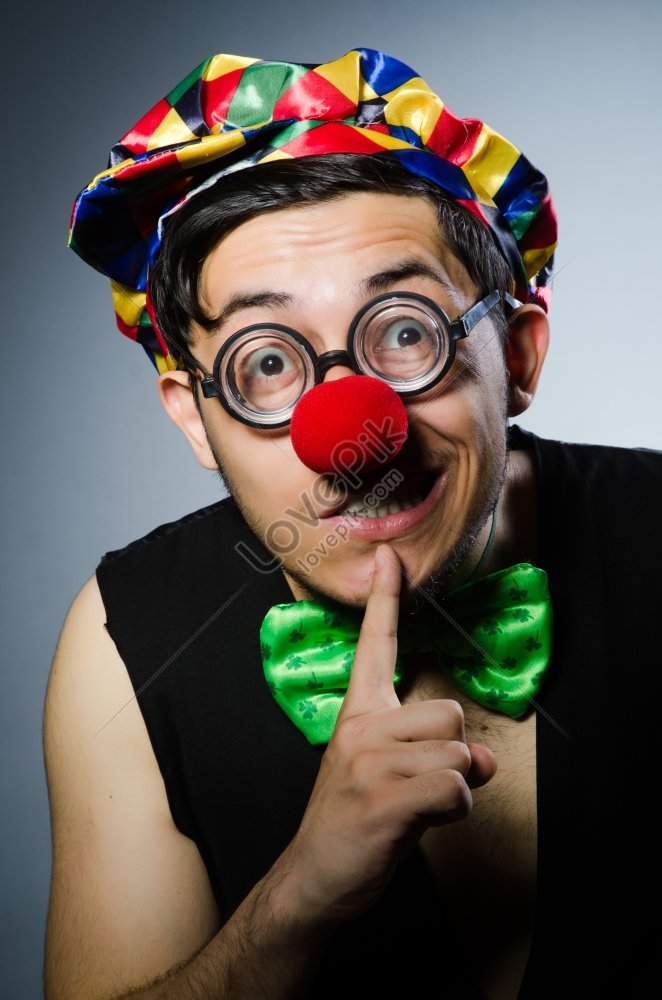 Funny Clown Against Dark Background Picture Picture And HD Photos ...