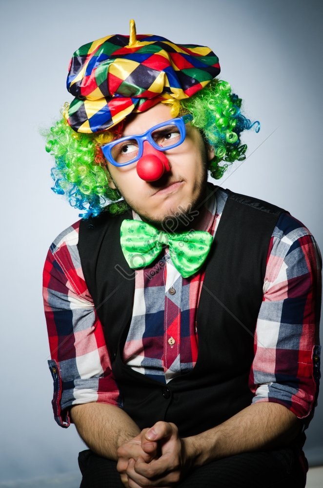 Funny Clown Against Dark Background Picture Picture And HD Photos ...