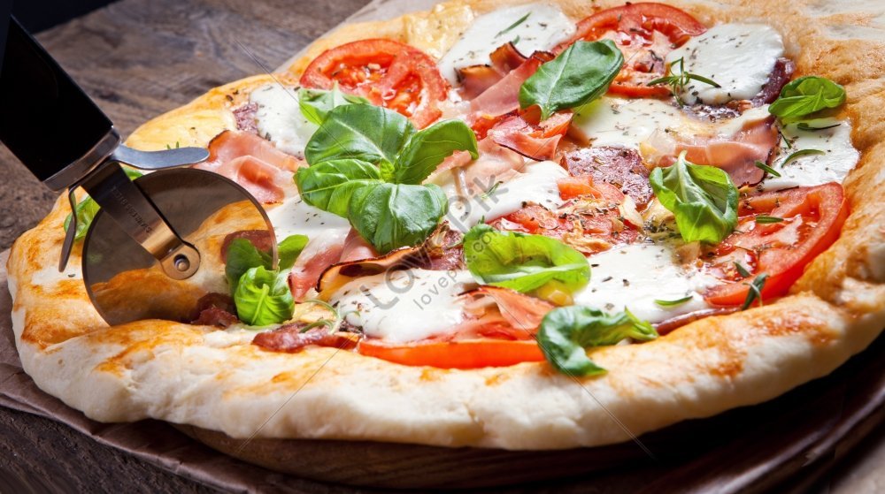 Pizza With Dry Cured Ham And Basil A Picture Picture And HD Photos ...