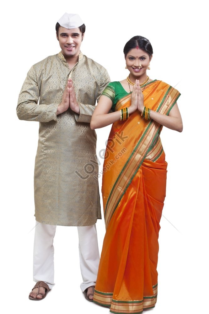 Man Woman Maharashtra Traditional Dress and Images