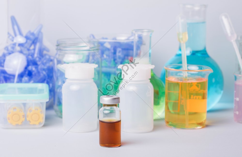 Detail Photo Of Assorted Glassware Equipment In Research Lab Picture ...
