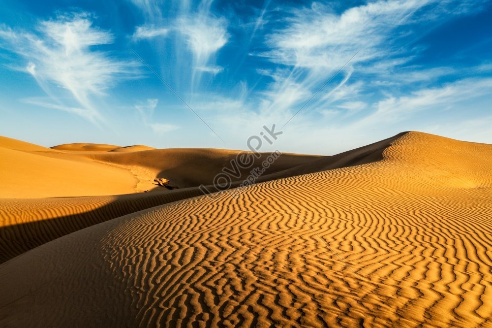 The Sam Sand Dunes Of Thar Desert Under The Magnificent Sky Of ...