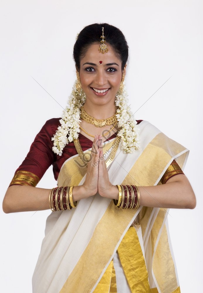 South Indian bride with folded hands ; India ; MR#141 Stock Photo - Alamy