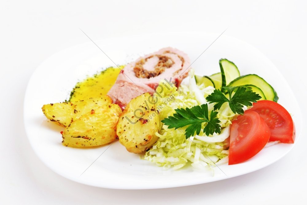 Photo Of Stuffed Turkey Fillet With Potato And Vegetables Picture And ...
