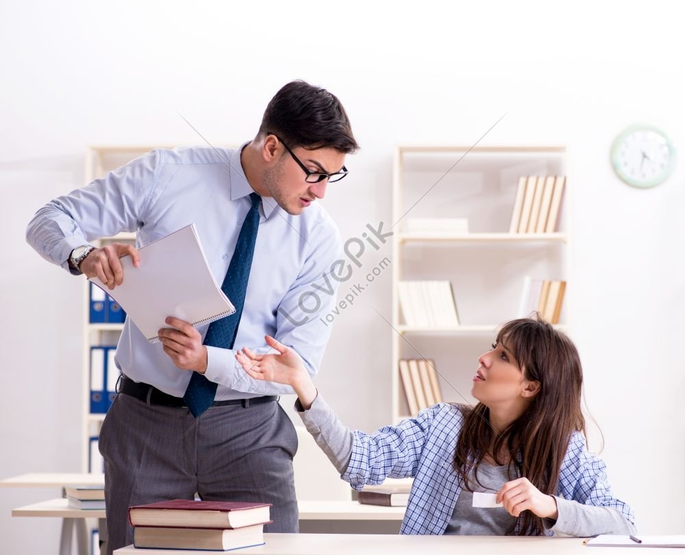 Male Lecturer Giving Lecture To Female Student Photo Picture And HD ...