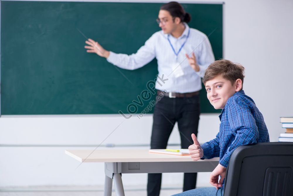 Teach boy. Classroom teacher boy.