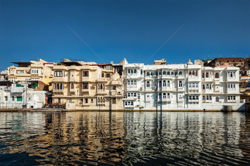 View Of Old Haveli Houses In Udaipur India From The Lake Udaipur ...