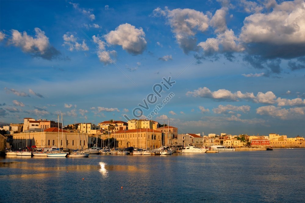 picturesque old port of chania yachts boats a morning chania photo and landmark tourist destination of crete island, sky, yacht boat, picturesque HD Photo