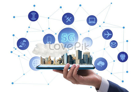 Концепция технологии 5G: высокоскоростное подключение к Интернету для мобильных устройств Фото