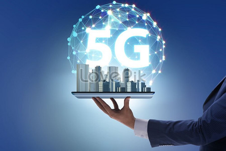 Концепция технологии 5G: высокоскоростное подключение к Интернету для мобильных устройств Фото