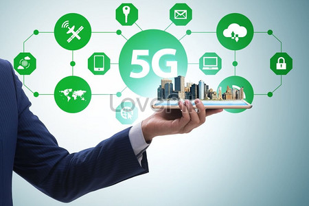 Концепция технологии 5G: высокоскоростное подключение к Интернету для мобильных устройств Фото