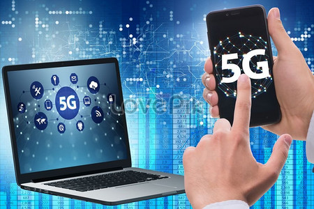 Концепция технологии 5G: высокоскоростное подключение к Интернету для мобильных устройств Фото