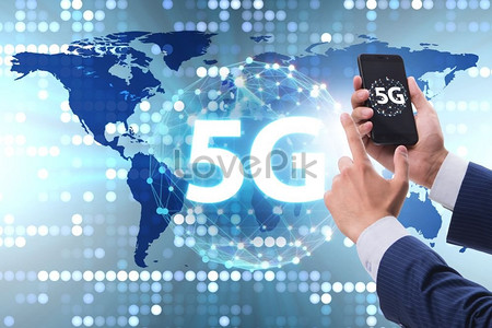 Концепция технологии 5G: высокоскоростное подключение к Интернету для мобильных устройств Фото