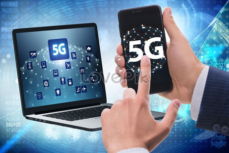 Концепция технологии 5G: высокоскоростное подключение к Интернету для мобильных устройств Фото