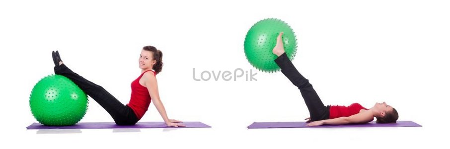 Young Woman Exercising With Swiss Ball A Photo Picture And Hd Photos 