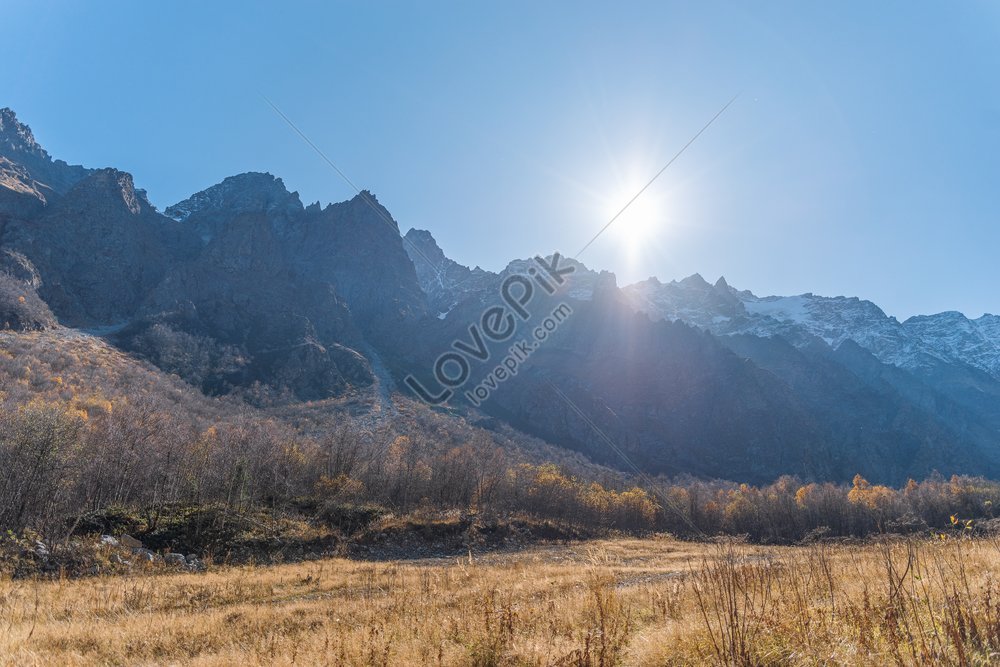 essayphoto essay of autumn in the caucasus mountains, tree, sky, glacier HD Photo