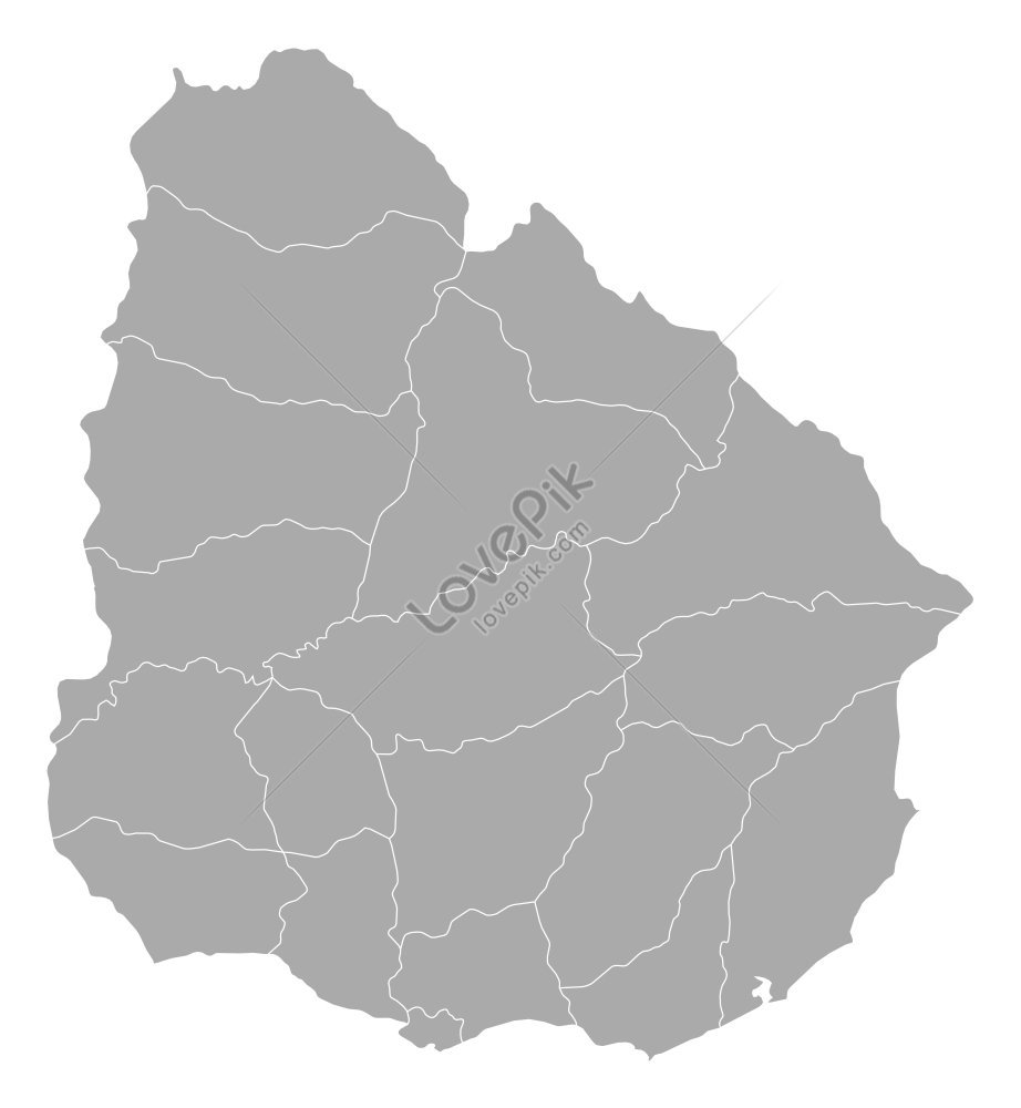 Political Map Of Uruguay With Departments Illustrated Picture And HD ...