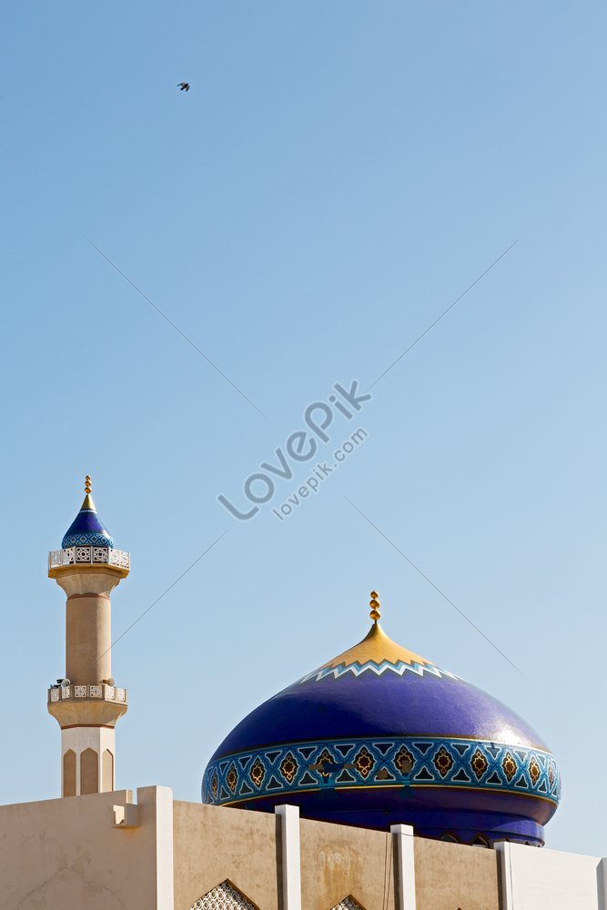 The Old Mosque In Muscat Oman Minaret And Religion Amidst A Clear Sky ...