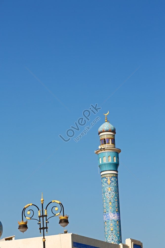 The Old Mosque In Muscat Oman Minaret And Religion Amidst A Clear Sky ...