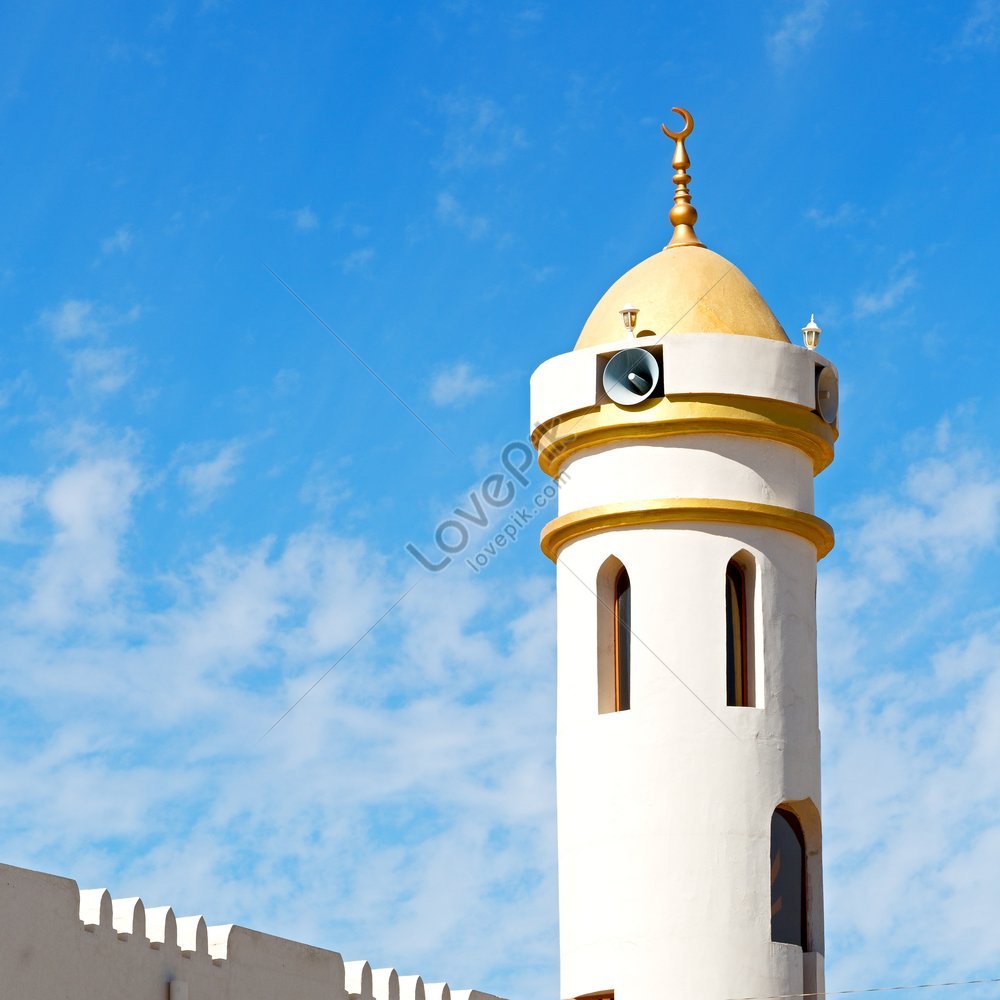 Ang Lumang Mosque Sa Muscat Oman Minaret At Relihiyon Sa Gitna Ng 