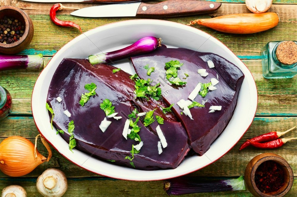 A Picture Of Fresh Raw Beef Liver On The Kitchen Table Picture And HD ...