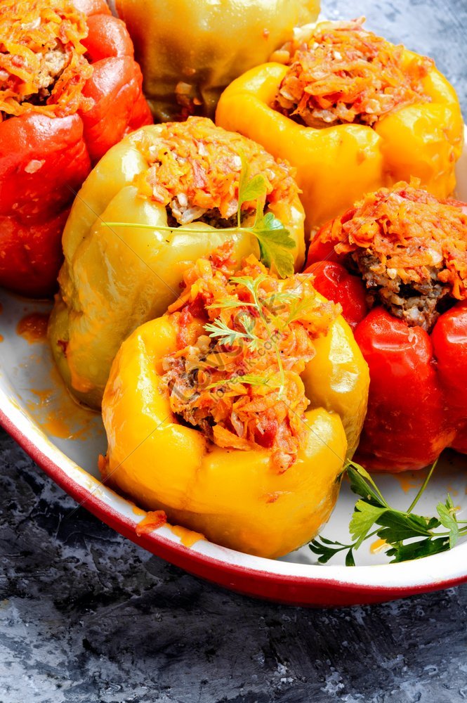 Baked Bell Peppers Stuffed With Ground Meat Picture And Hd Photos 