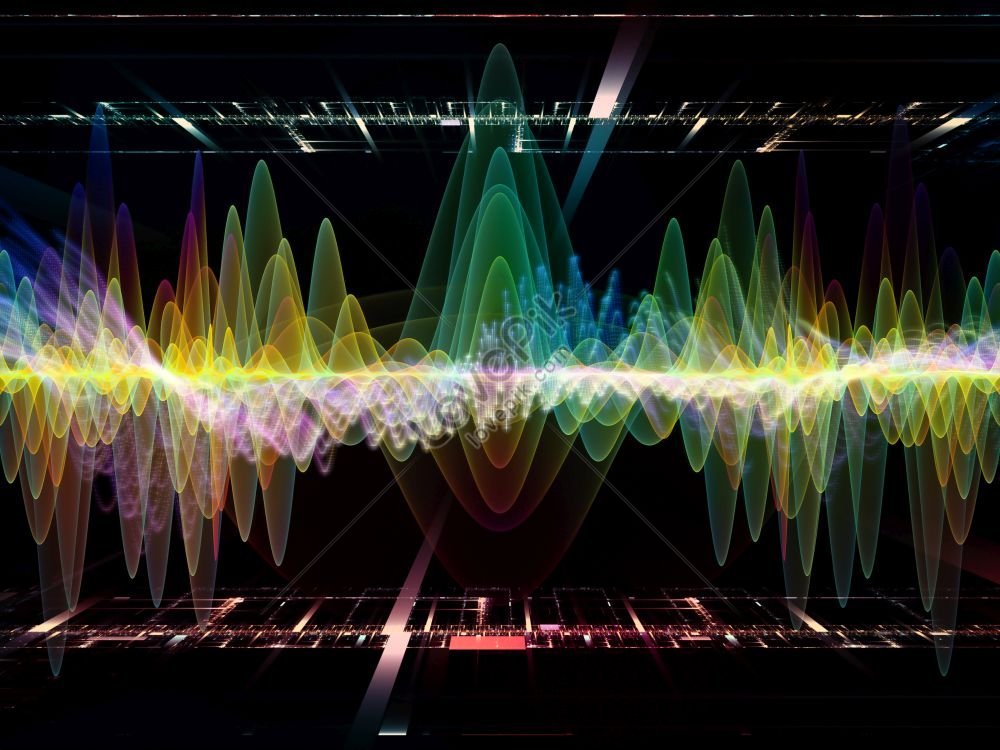 Composition Of Color Sine Vibrations Photos Using Wave Function Series ...