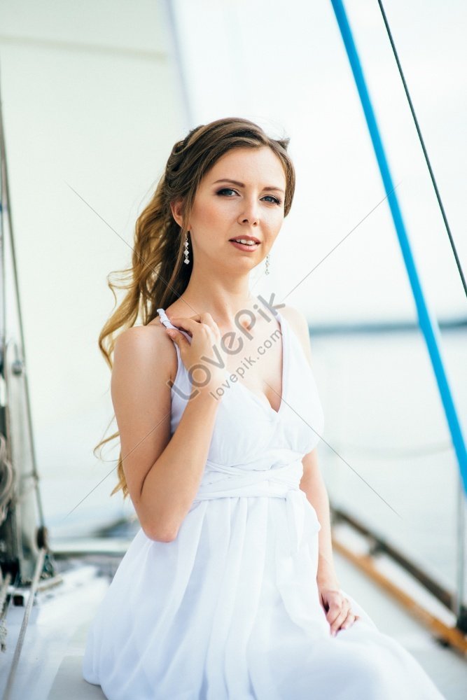 young girl captured on deck of white wooden sailing yacht, young, yacht deck, wind HD Photo