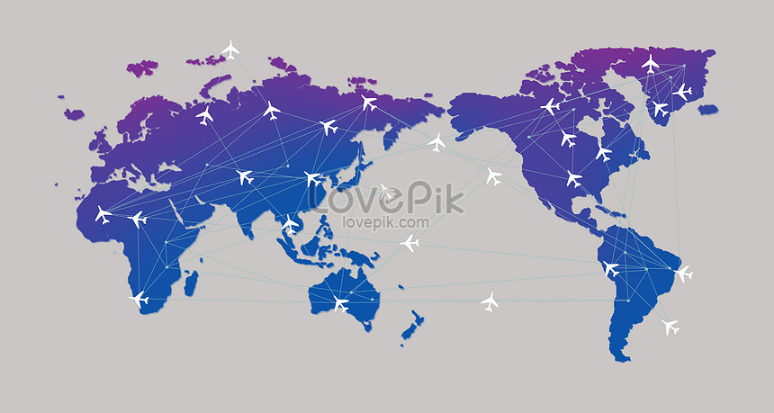 Map Plane Route Download Free | Banner Background Image on Lovepik |  400054099