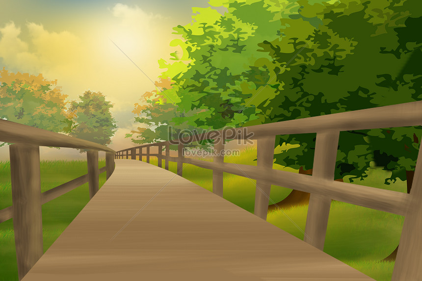 森の中の木造橋環境の背景イメージ 図 Id Prf画像フォーマットpsd Jp Lovepik Com