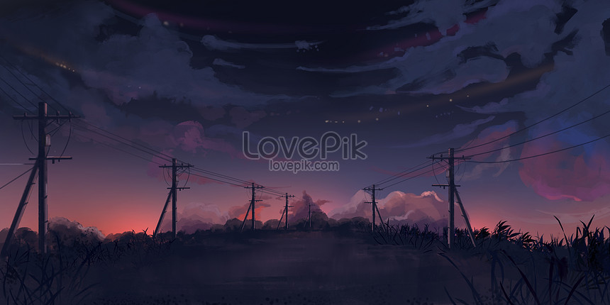 アニメの夕焼けイラスト背景イメージ 図 Id Prf画像フォーマットpsd Jp Lovepik Com