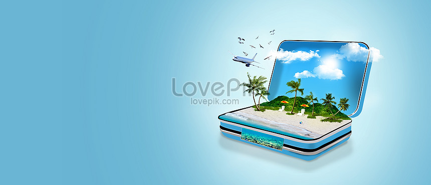 ビーチの合成背景イラストの旅行スーツケースイメージ クリエイティブ Id Prf画像フォーマットpsd Jp Lovepik Com
