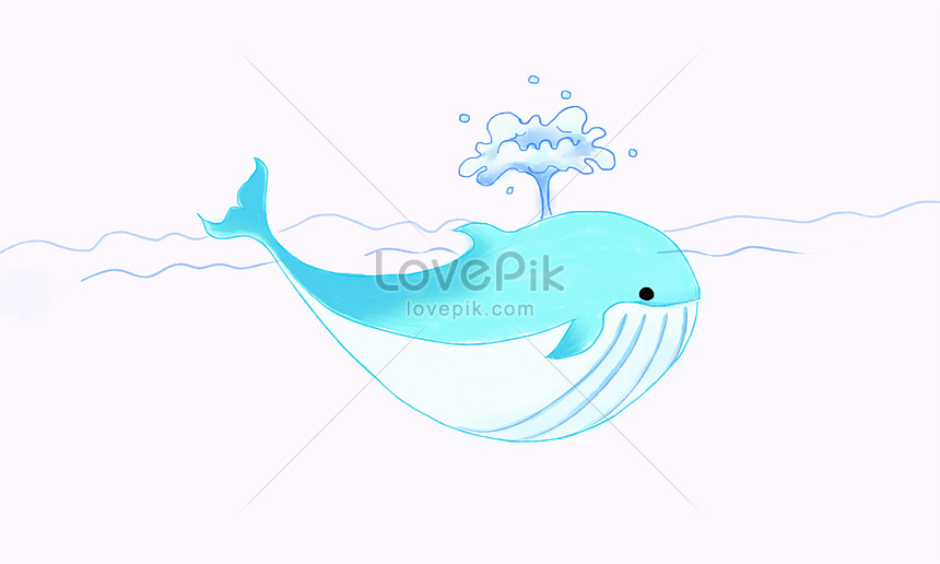 手描きかわいいクジライラスト背景 イラスト素材 無料ダウンロード Lovepik