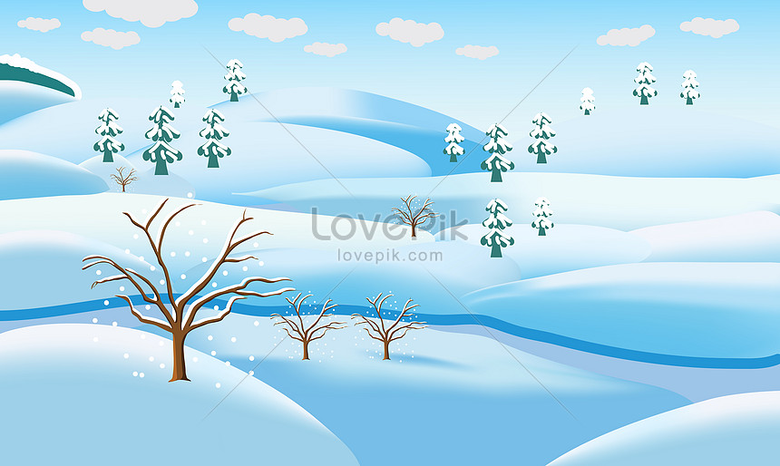 Cartoon winter snow landscape illustrations illustration image_picture free  download 