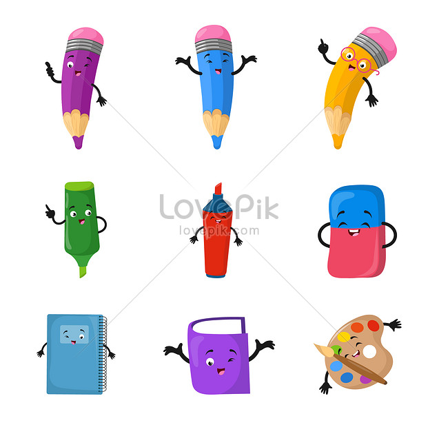 Cartoon learning stationery illustration image_picture free download ...