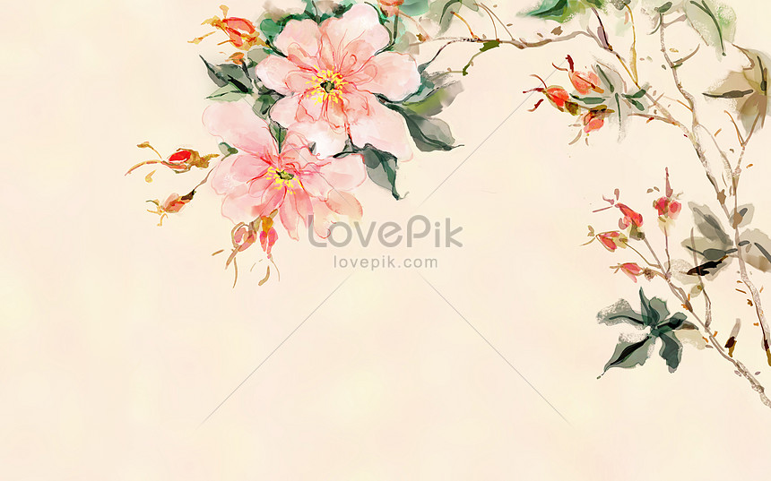 中国風の花の背景イラスト イラスト素材 無料ダウンロード Lovepik