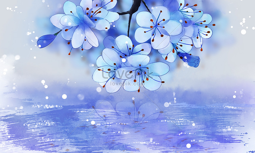 ดอกไม้สีฟ้าโบราณวัสดุพื้นหลังที่สวยงาม ดาวน์โหลดรูปภาพ (รหัส)  400074525_ขนาด 95.6 Mb_รูปแบบรูปภาพ Psd _Th.Lovepik.Com