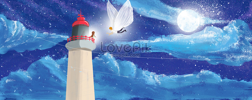 灯台のイラストを待っていますイメージ 図 Id Prf画像フォーマットpsd Jp Lovepik Com