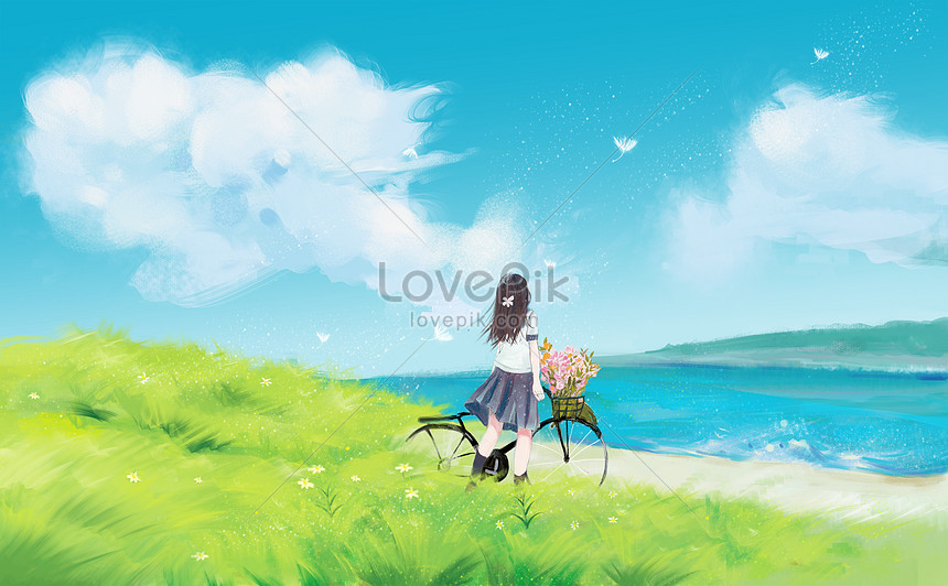 癒し草の風景イラスト イラスト素材 無料ダウンロード Lovepik