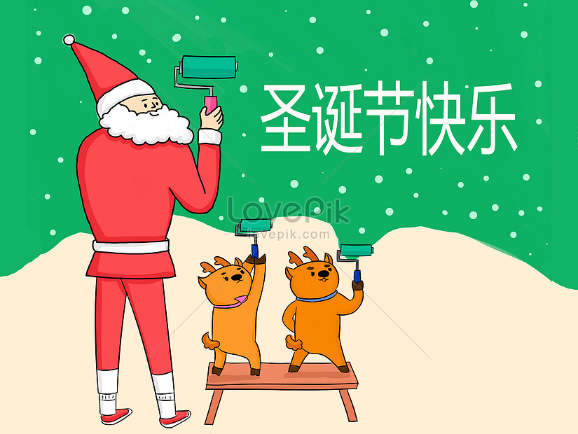 サンタクロースとヘラジカのクリスマスイラストをアレンジイメージ 図 Id Prf画像フォーマットpsd Jp Lovepik Com