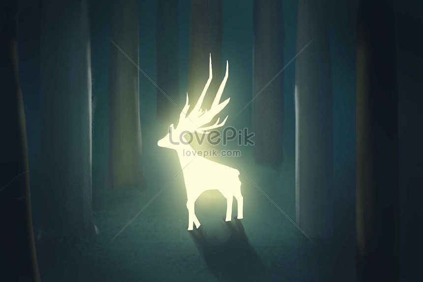 森の中の鹿イラストイメージ 図 Id Prf画像フォーマットpsd Jp Lovepik Com