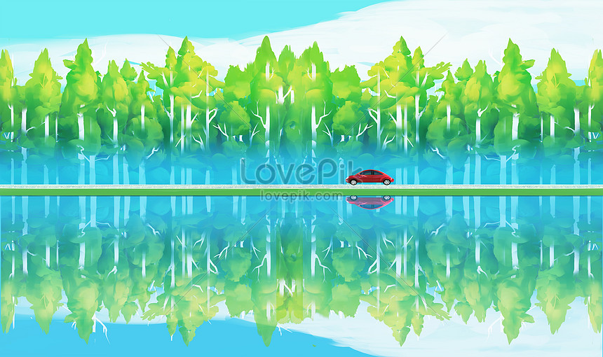 美しい反射風景イラストイメージ 図 Id Prf画像フォーマットpsd Jp Lovepik Com