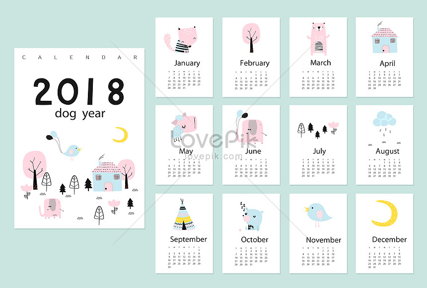The 18 Dog Year Illustration Calendar Illustration Image Picture Free Download Lovepik Com